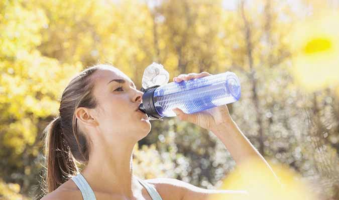 hardlopen en drinken